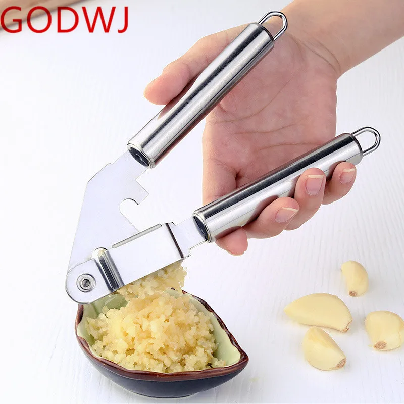 

GODWJ Multifunction Manual Garlic Press Thickened 430 Stainless Steel Garlic Ginger Crusher Masher Kitchen Cooking Tools