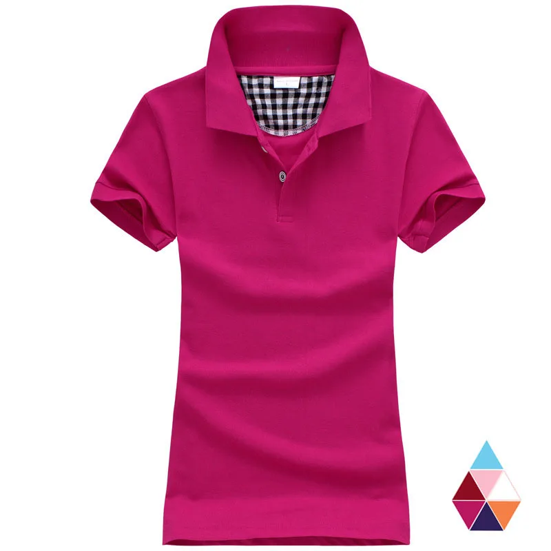 

New 2019 Fashion Polo Women Shirt Solid Slim Polos Mujer Cotton Short Sleeve Polo Femme Ladies Tops Tees clothing