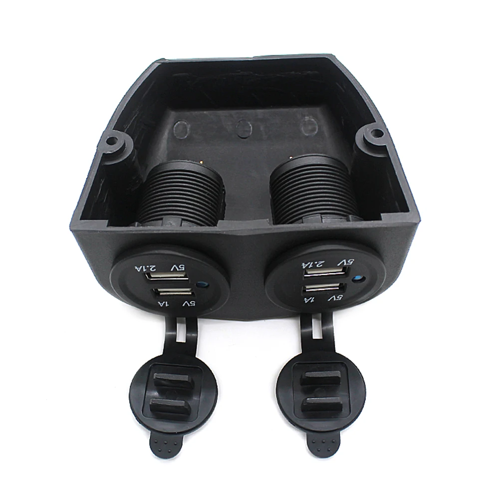 Водонепроницаемый 12 V мотоцикл автомобиль Лодка 4 usb порта прикуривателя разъем сплиттер для iPad iPhone мобильный телефон gps(черный