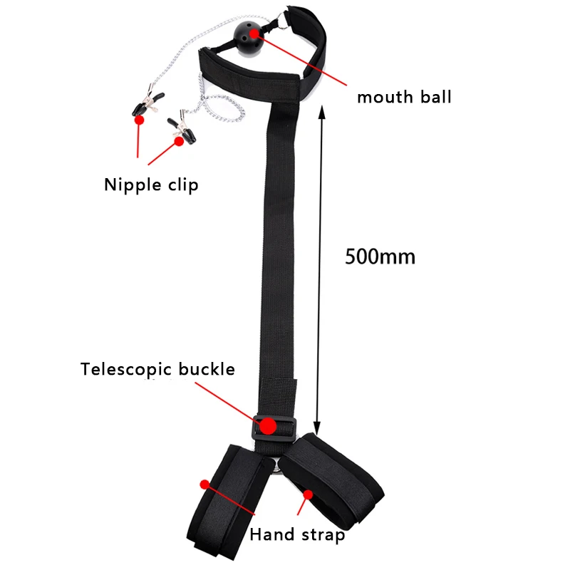 Горячие наручники Косплей Регулируемый нейлон БДСМ секс бандаж инструменты игрушки для набора наручники зажимы для сосков кляп и веревка Секс игрушки для пар