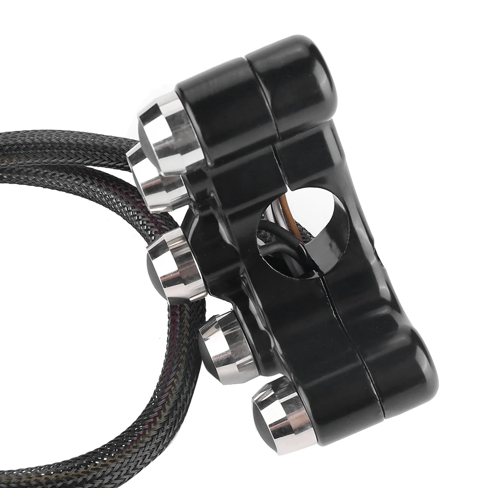 CNC Aluminium Handlebar Switch ON/OFF Automatic Return 5 Button Universal For Motorcycles With 7/8 Inch 22mm Diameter Handlebar