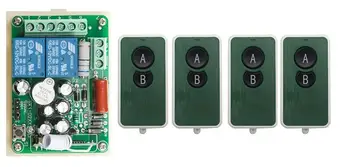 

NEW AC220V 2CH RF Remote Control Switch System teleswitch 4X Transmitter + 1 X Receiver 2ch relay smart home z-wave 315/433 MHZ