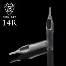 50 шт 14R стерильные серые одноразовые наконечники для татуировки Короткие пластиковые наконечники иглы для тату аксессуары для боди-арта
