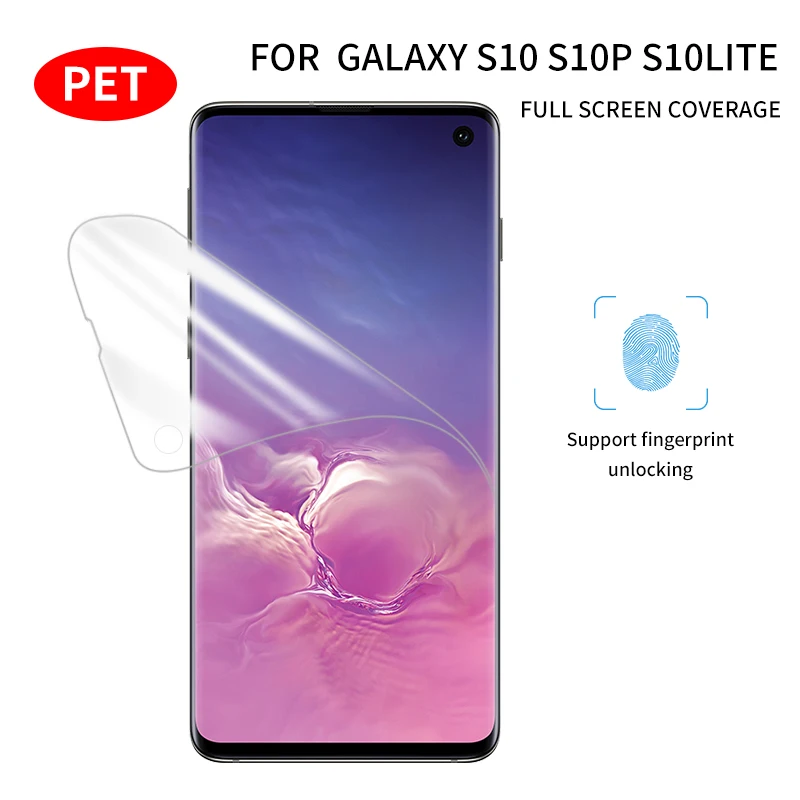 Для Galaxy S10 S10Plus S10e полный закругленный протектор экрана мягкая ПЭТ пленка для