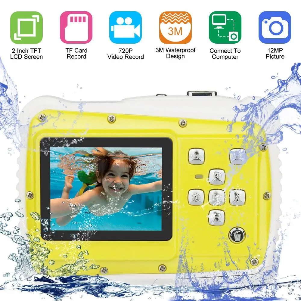  Professional Kids Waterproof Camera Underwater Digital Action Camcorder For Boys Girls Water Sports