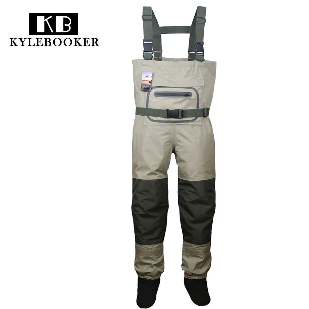 Impermeável e Leve Pesca com Mosca Wader com Meia pé para Homem e Mulher Caça Respirável Pesca Peito Waders