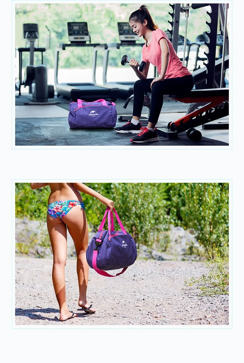 NatureHike новая сумка для плавания Мужская Женская водонепроницаемая большая емкость Влажная и сухая разделительная сумка комбинированная сумка для сухих и влажных вещей
