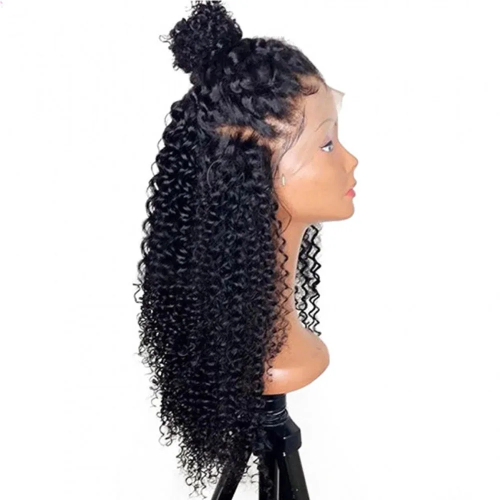 

Kinky Curly Wigs Full Ends 13x6 Deep Part Lace Front Wigs Indian Remy Hair Prepluckced Bleached Knots Lace Wigs With Baby Hair