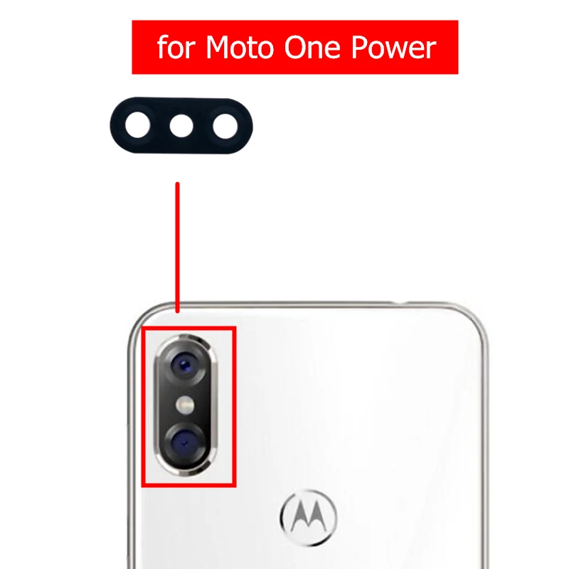 2pcs for Motorola Moto One Power Camera Glass Lens Back Rear Camera