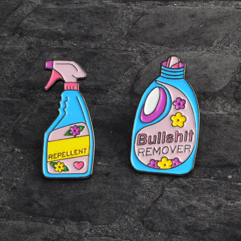 Модный мультфильм "фигня для удаления Fuckboi Repellent" мусорная очистка Deworming эмаль броши ковбой пальто нагрудные булавки ювелирные изделия