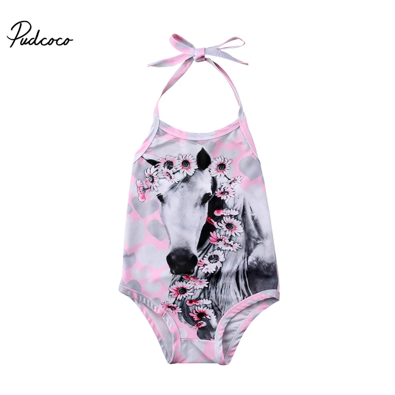 pudcoco 2-7Y baby Girls Swimming bodysuits Costume Unicorn Kid Bikini Beach Swimwear Swimsuit Bathing bodysuit