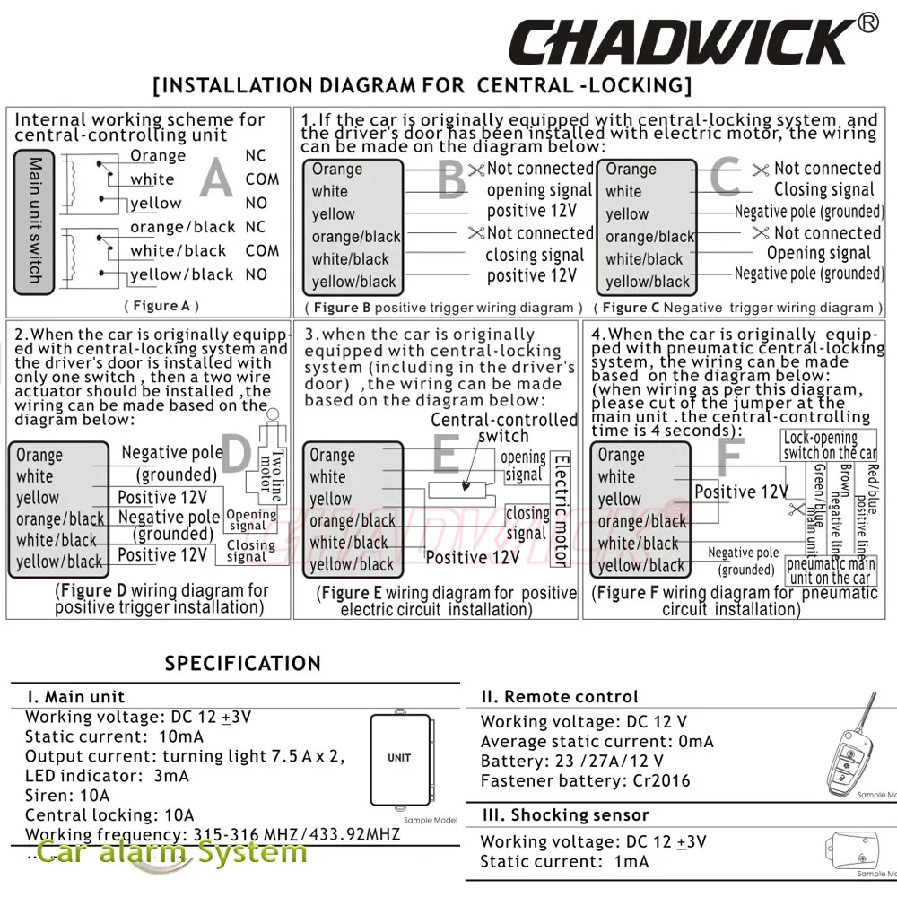 Новинка CHADWICK 8123 для Toyota#2 пустая Автомобильная сигнализация с ключом универсальная сирена односторонняя автоматическая система безопасности без ключа 4 кнопки quanlity