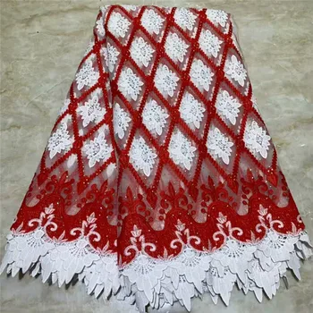 

2019 Latest French Nigerian Laces Fabrics High Quality Stones Tulle African Laces Fabrics Wedding French Tulle Laces 2l3065-2617