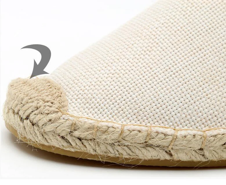 gris Nouveau Mocassins Slip Appartements Chaussures En Toile Mode Espadrilles jaune Amateurs Casual Beige Alpargata Femmes Sur Chanvre ZBrq1pwxZ