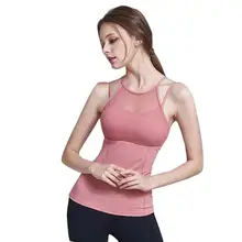 Женская Повседневная Лоскутная тонкая майка без рукавов для йоги обычный пуловер жилет Спорт, спорт с Всесезонная сборка в бюстгальтере