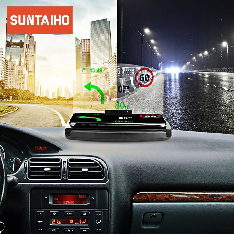 

Suntaiho Universal Car HUD Head Up Display Projector Holder Bracket For Mobile Phone Display GPS Navigation Image Reflector