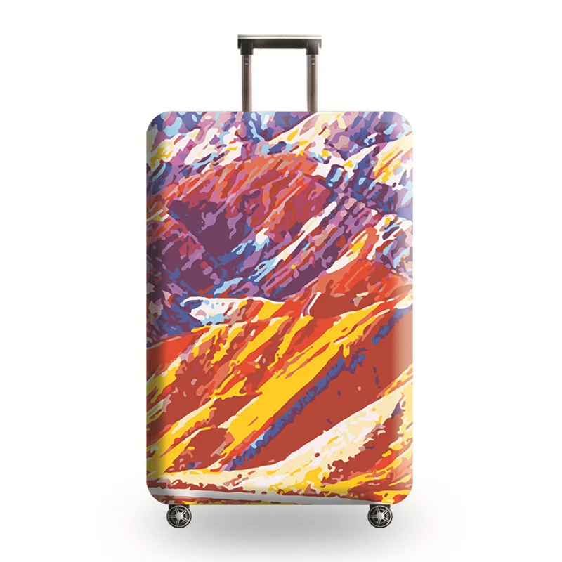 Travel Luggage Cover Thicken Elastic Suitcase protective sleeve for 18-32 inch Trolley Cover Bag accessories Baggage Dust Cover - Цвет: Oil painting