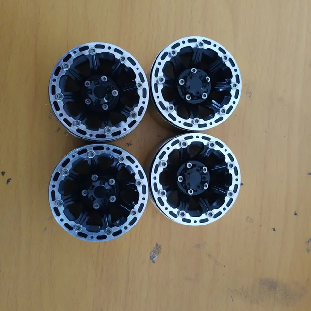 Best Offers 1/10 4PCS RC Crawler 1.9 Inch Beadlock Wheel Rims 1.9'' Metal Alloy Wheel Hubs for Axial SCX D90 D110 90046 90047 CC01 TRX4 TF2