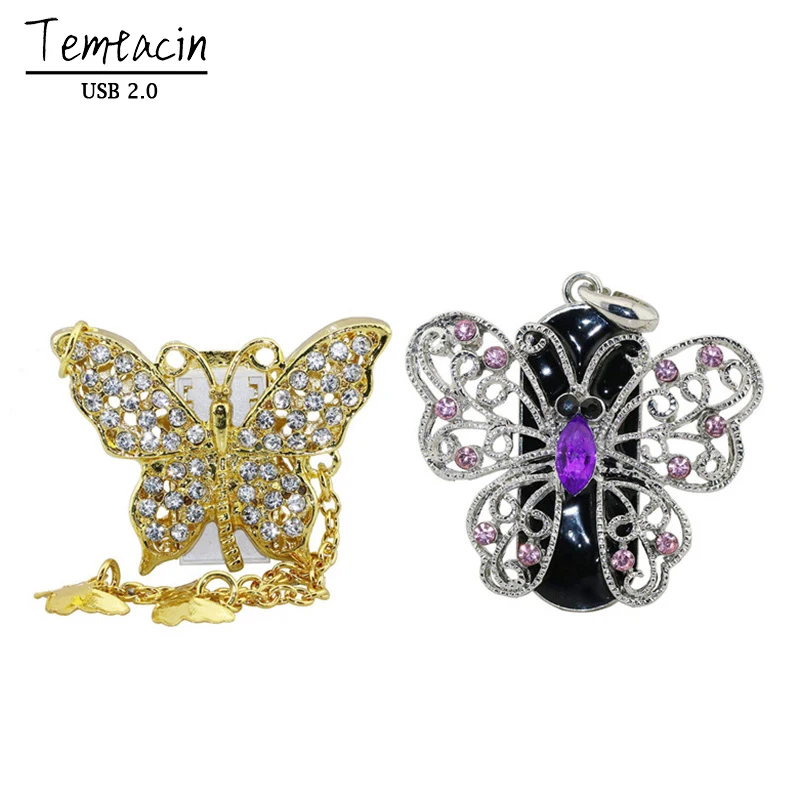 

USB Flash Drive 16GB Pen Drive 32GB Crystal Butterfly USB Flash Drive 4GB Memory Stick 64GB Flash Disk 8GB Flash Card