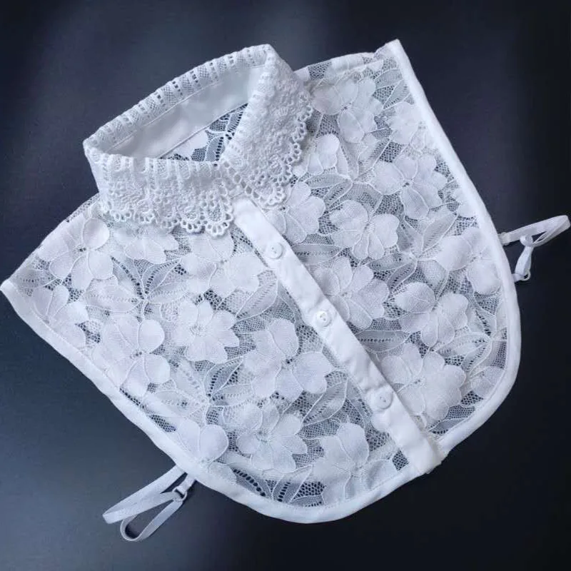 

White Fake Collar Lace Detachable Collars For women Stand Lapel Choker Necklace Shirt Dot Removable False Collar Woman Faux Col