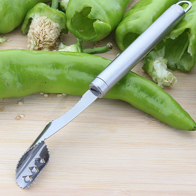 8 дюймов нержавеющая сталь чили перец Corer Jalapeno резак фрукты овощи помощник