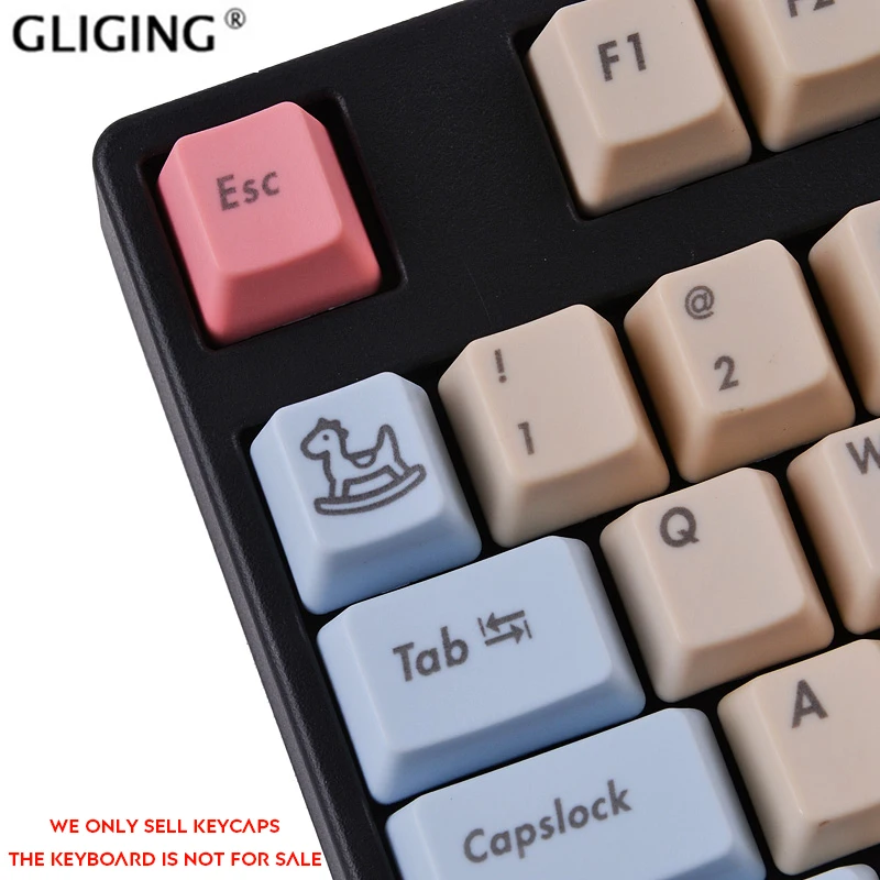 87/108 ключа синий детский тема порошок Keycap OEM PBT Keycaps положительная egraving сторона для