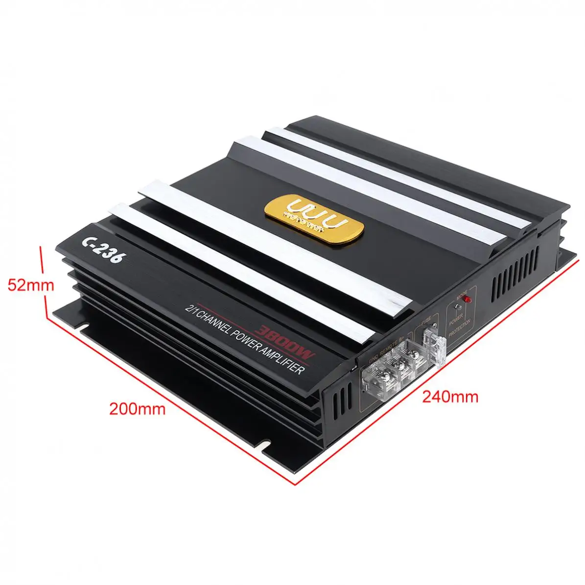 2 Channel 3800W Class AB Digital Black Aluminum Alloy Car Stereo Amplifiers Universal Auto Audio Power Amplifier car stereo amplifier