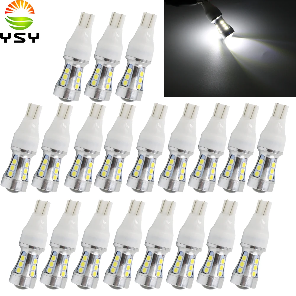 

YSY 20pcs T10 W16W Led 3030 15 SMD Nonpolarity For Universal Car Reverse Light Bulb Car Styling 12V White