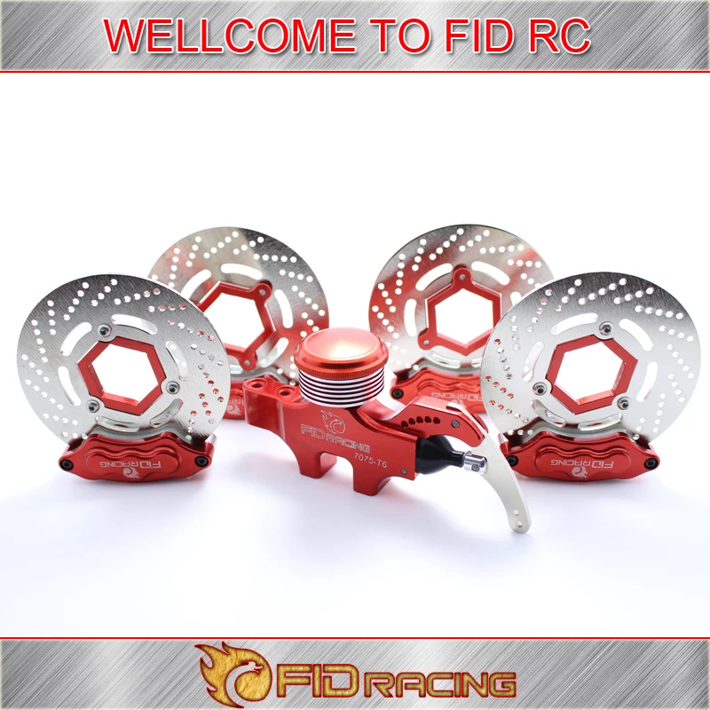 Baja 5B SS hydraulic brake set 8 piston calipers structure red color rc car 1/5 rc car gas in