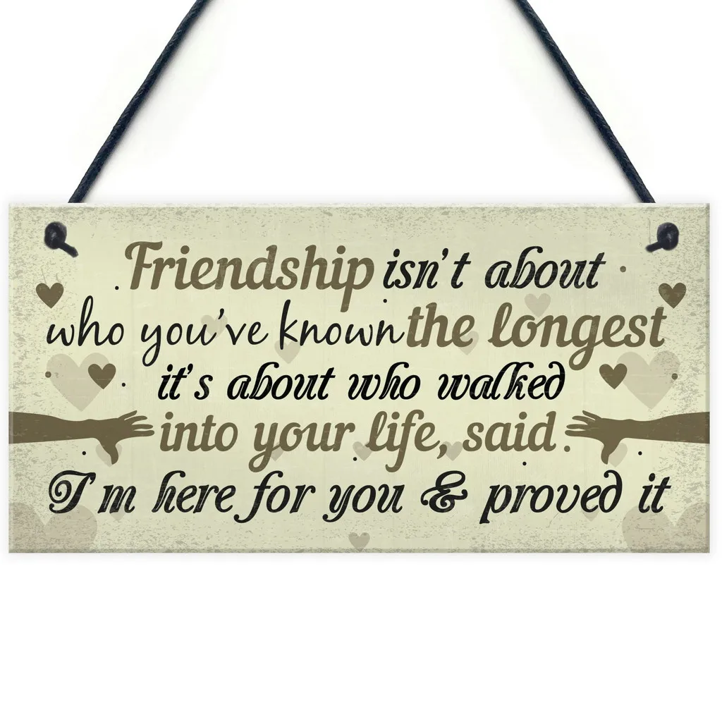 Friendship Sign Best Friend Plaque Hanging Gift wooden pendant plaque