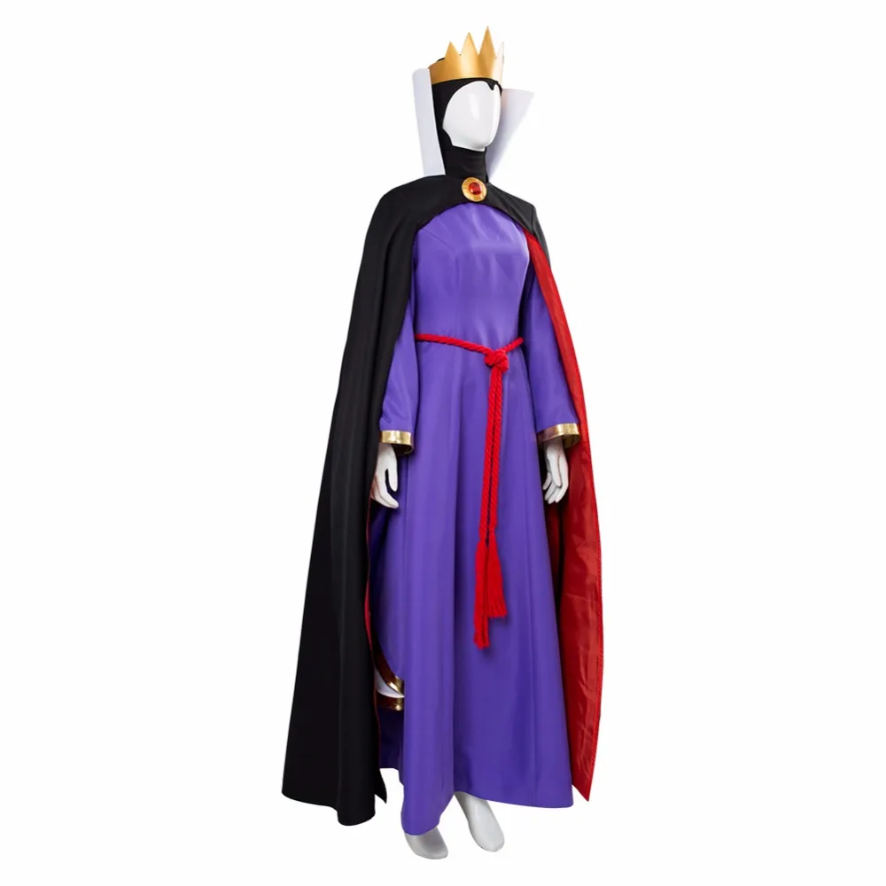 1937 Movie The Snow White Evil Queen Cosplay Costume with Crown Evil Queen Costume Dress Halloween Carnival Costume Custom Made