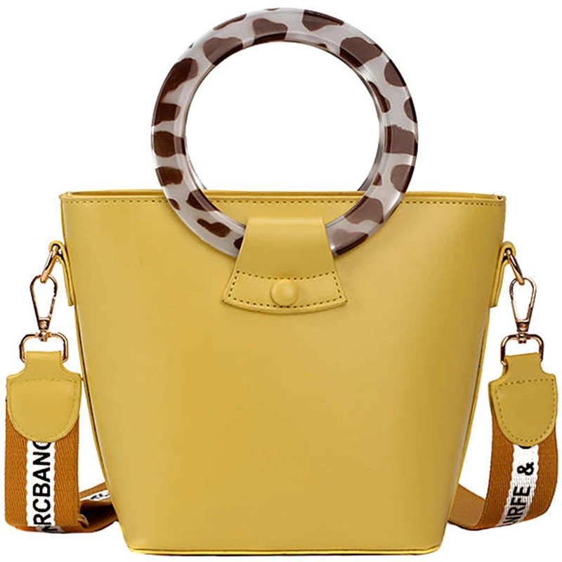 

Ring Portable Bucket Bag Female Fashion Ladies Shoulder Bag Net Red Ocean Wideband Messenger Bag