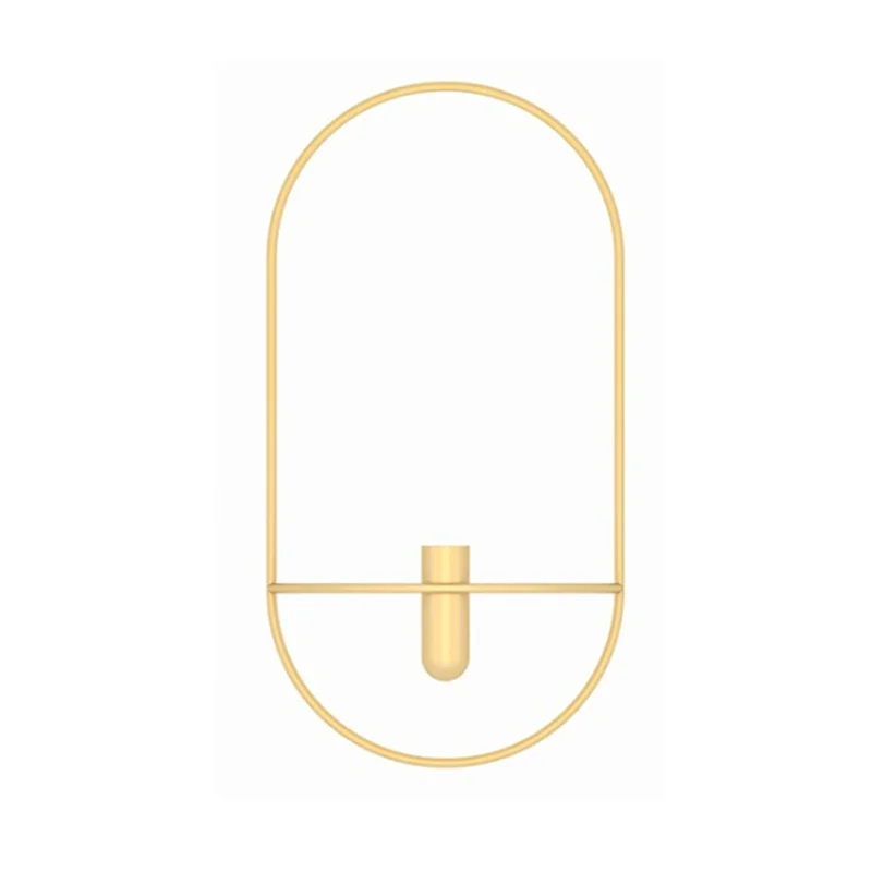 Gold Скандинавские Подсвечники Tealight металлические настенные Цветочные держатели современные подсвечники украшения для дома элегантные свадебные Рождественские украшения - Цвет: Gold
