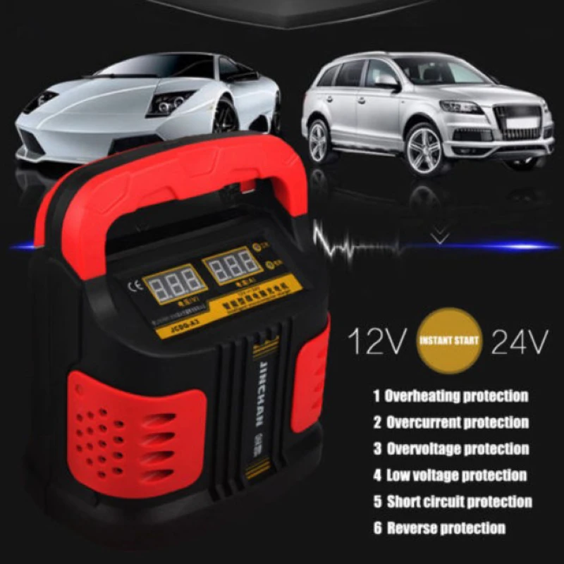 JX-LCLYL 350W 200A LCD Car Plus Adjust Battery Charger Jump Starter  12V/24V