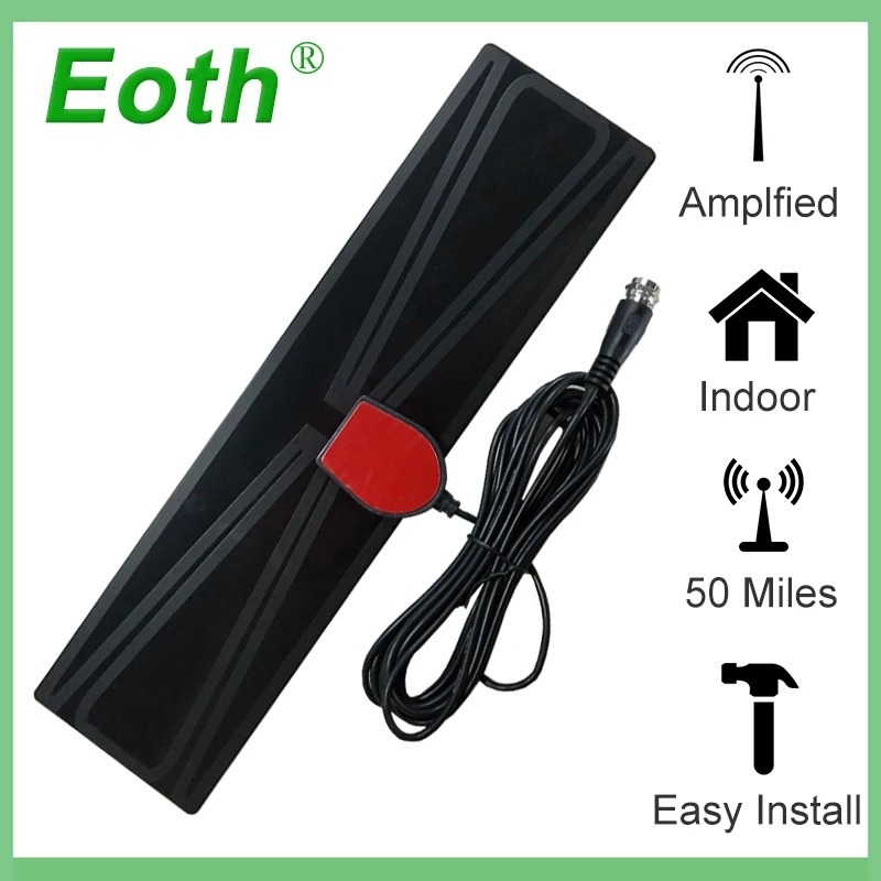 

Digital Indoor TV Antenna DTV Antena HDTV Antennas Free TV Fox Aerial DVB-T DVB-T2 Surf HD Radius VHF UHF Signal Receiver