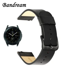 20 мм ремешок для часов из натуральной кожи для samsung Galaxy Watch 42 мм Active Active2 40 мм 44 мм быстросъемный ремешок стальной ремень с застежкой