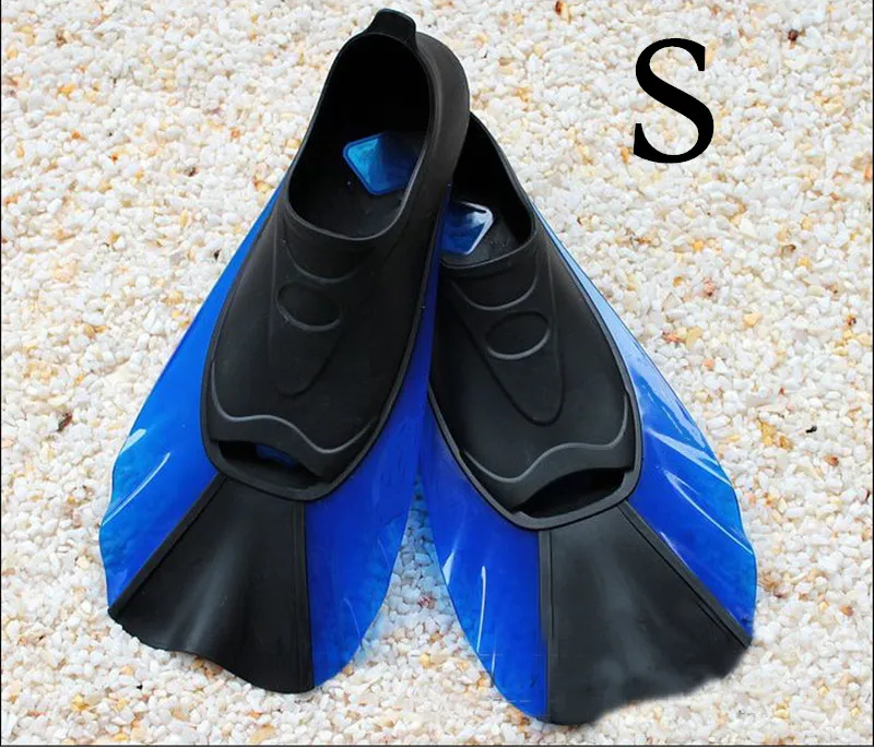 Профессиональные плавники для взрослых и детей, плавники для плавания, подводного плавания, ласты для дайвинга для начинающих, портативная короткая обувь в форме лягушки, оборудование для плавания Q - Цвет: BS