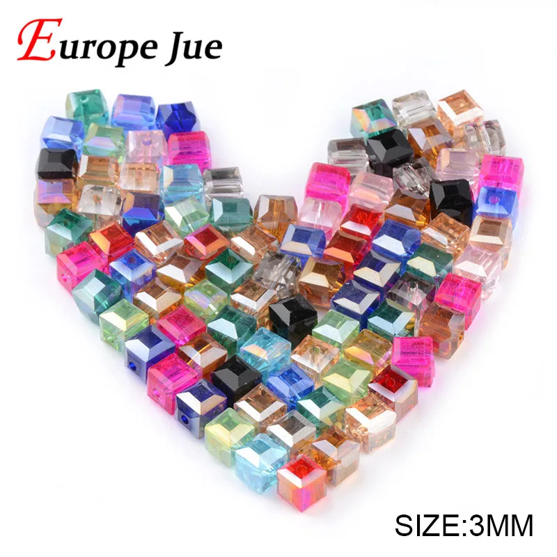 Top quality 200pcs Square shape Upscale Austrian crystal beads Transparent quadrate ball 3mm supply bracelet Jewelry DIY | Украшения и