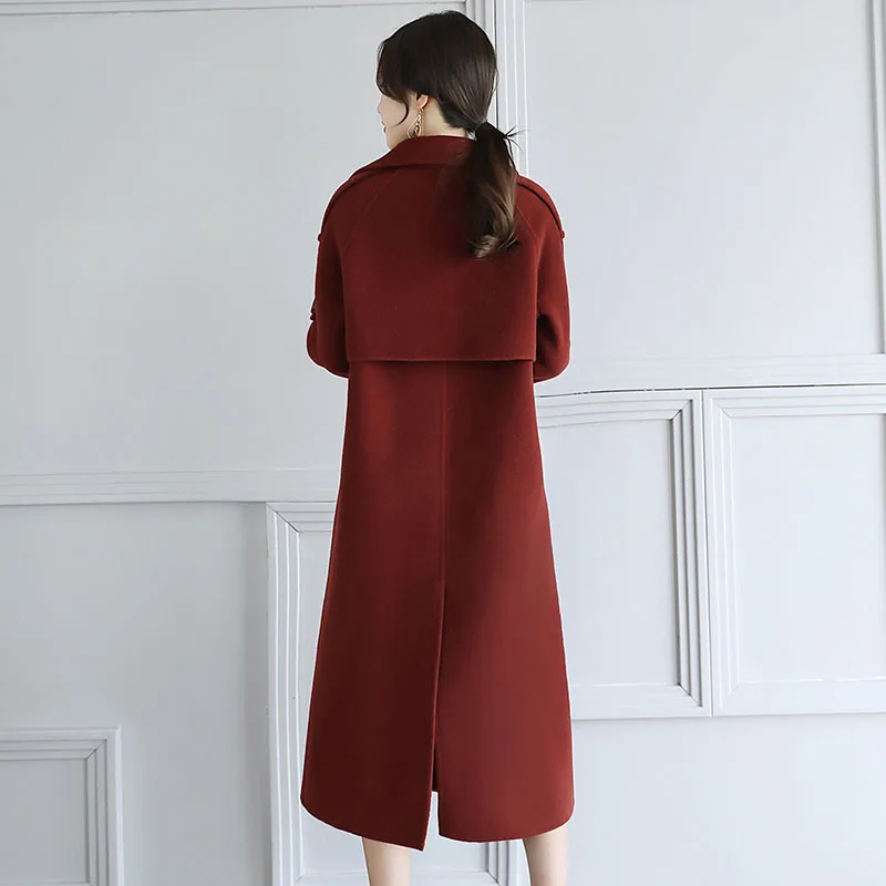 Pure Wool Coat Woman 2017 Winter And Autumn New Style Sleeve Type Cocoon Double Sided Cashmere Female Fur Pure Wool Coat Woman 2017 Winter And Autumn New Style Sleeve Type Cocoon Double Sided Cashmere Female Fur