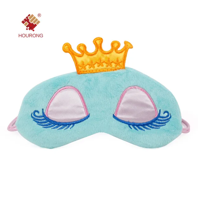 Creative Crown Pattern Sleeping Mask Crown Eyeshade Travel Cartoon Long Eyelashe Eye Mask Blindfold Travel Accessories