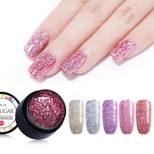 Ur Sugar, 7 мл, Платиновый Гель-лак для ногтей, сияющий Радужный голографический блестящий гель с бриллиантами, замачиваемый, УФ светодиодный Гель-лак для ногтей