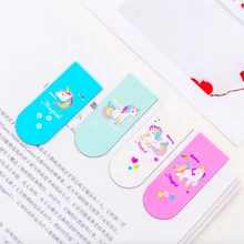 Креативная розовая девочка сердце Единорог Закладка-магнит Магнитная закладка с рисунками из мультфильмов мини подставка для книг Флип Подставка для книг школьные принадлежности