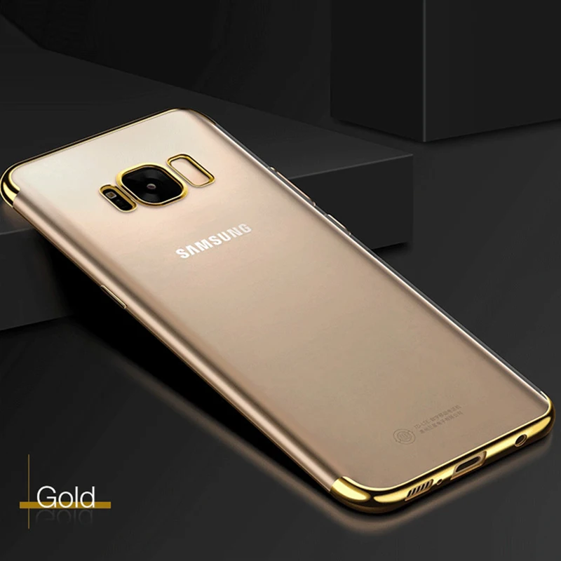 Покрытие Мягкий силиконовый чехол для samsung Galaxy S8 S9 S6 S7 край A3 A5 A7 J3 J5 J7 Prime J4 J6 J8 A6 A8 плюс крышка - Цвет: Золотой