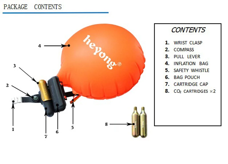 Портативный спасательное браслет надувные Escape поплавок самоспасение воздушный шар с Компасы Свистки анти утопления