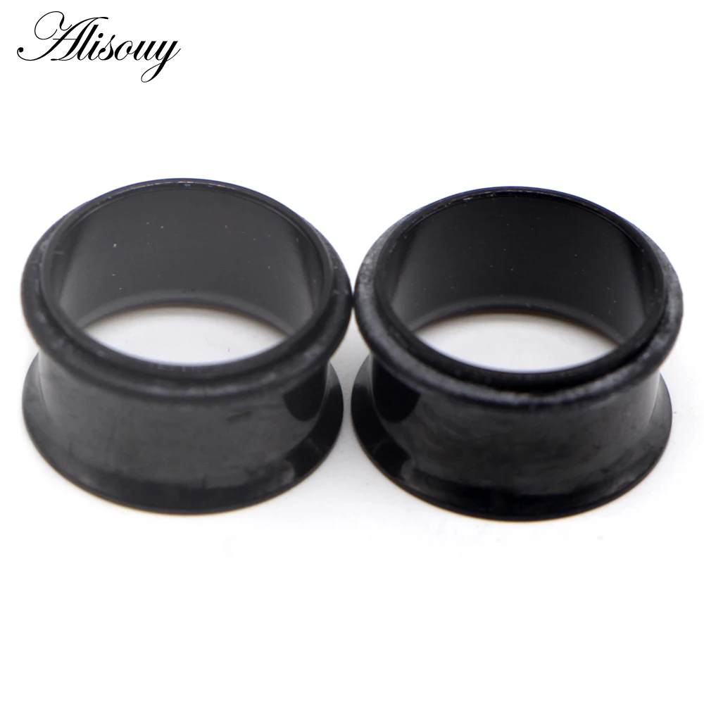 Surgical Steel Single Flare Flesh Hollow Tunnel Ear Plugs Expander Ear Stretchers Earring Gauges Body Piercing Jewelry 2PCS