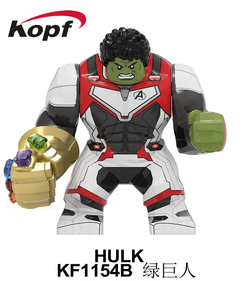 

Single Sale Building Blocks Big Size Models Thanos Hulk With Infinity Gauntlet With Power Stones Vision Children Toys KF1154B