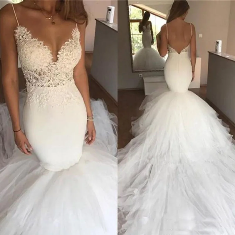 charming-lace-sexy-mermaid-wedding-dresses-2019-spaghetti-straps-tulle-cathedral-train-backless-african-sheer-bodice-modest-bridal-gowns