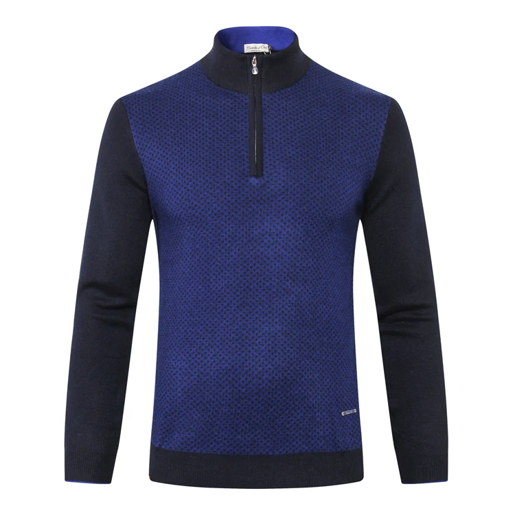 

TACE&SHARK Billionaire Sweater men's 2018 new style fashion comfort Zipper collar patchwork color gentleman M-5XL Free shipping