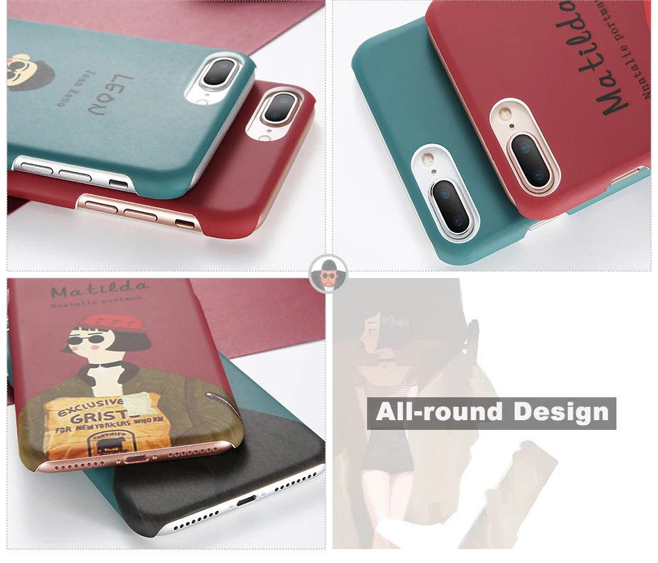 MR.YI Cool Killer Case For iPhone 5 5s SE 6 6S 7 8 X 10 Fashion Hard PC Cartoon Leon Matilda Cover For iPhone 6 6s 7 8 Plus Case (2)