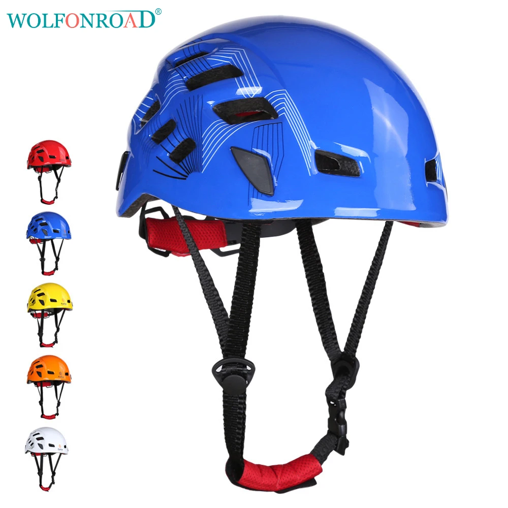 

WOLFONROAD Rock Climbing Helmet Safety Downhill Sport Helmet Outdoor Ventilated Cycling Helmet Mountain Bike Extreme Helmet